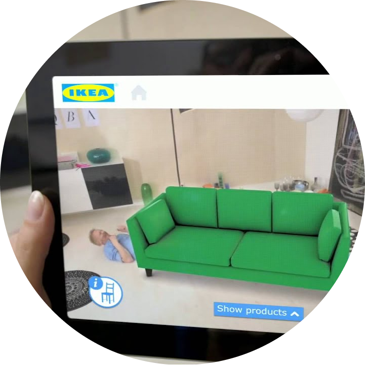 IKEA AR planner placing a piece of furniture