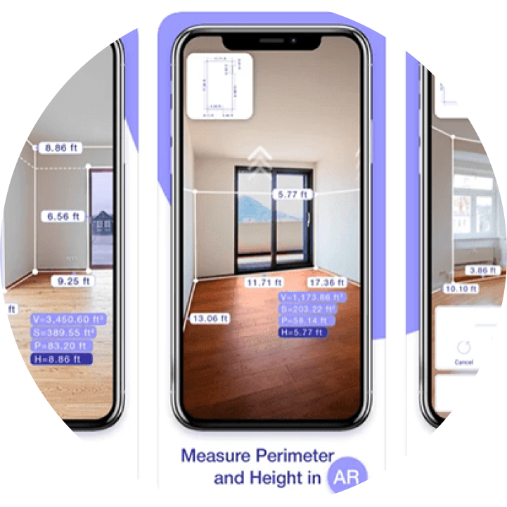 Floor-plan scanning app used for real-estate room mapping