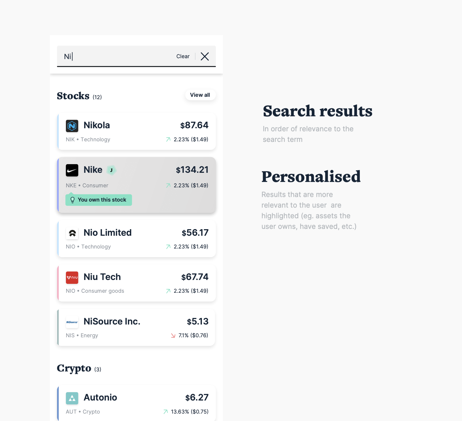 Search results grouping