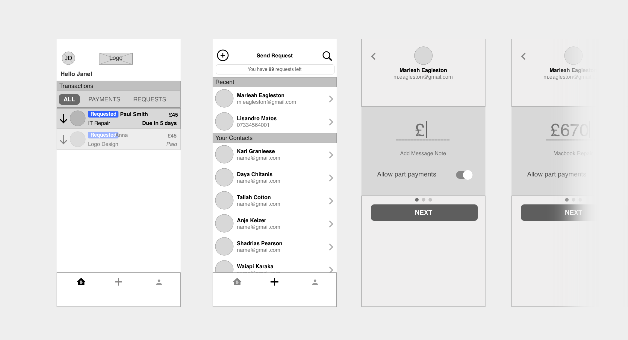 The plus button and request takeover