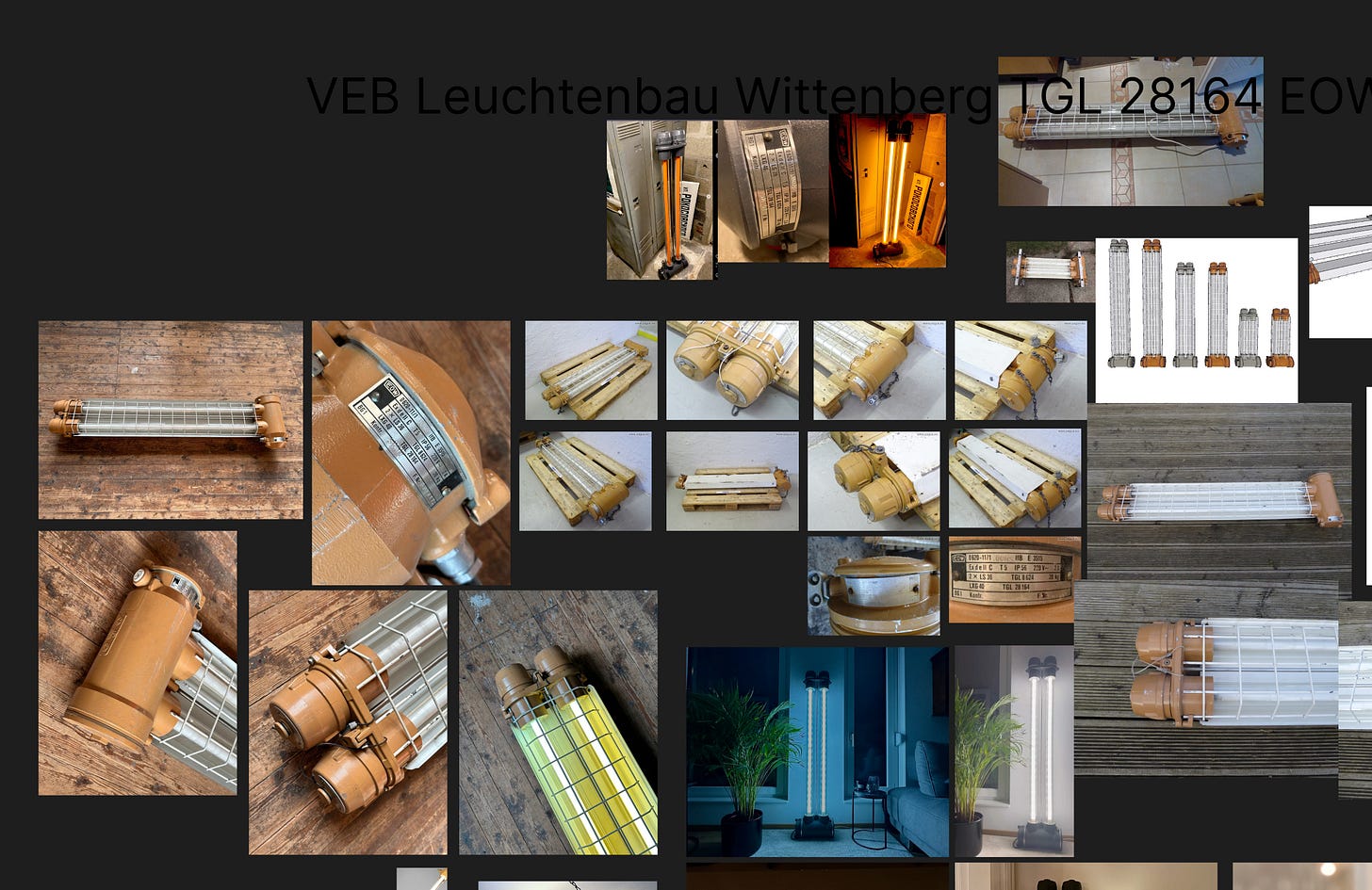 Original industrial explosion-proof neon lamps that inspired the replicas