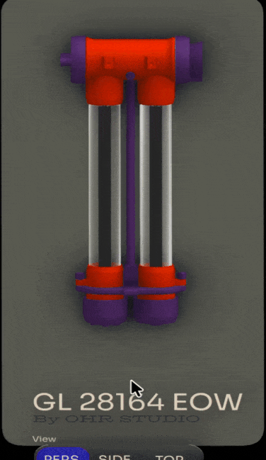 Second test — disassembling the lamp model piece by piece in Spline, 2 of 2